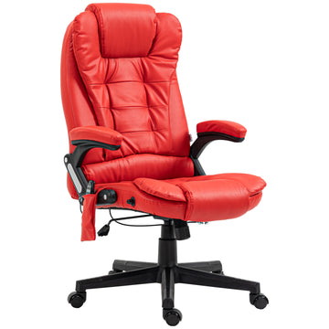 Executive Massage Chairs Heated High Back Reclining Office Chair Swivel Leather Adjustable Vibrating Furniture Black