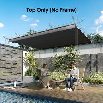 8.5' x 11.5' Retractable Pergola Canopy Replacement, Fit 10' x 13' Frame, Pergola Cover Replacement Top Only, Dark Grey