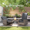 Outdoor Rattan Wicker Lounge Chair with Footrest & Soft Cushion for Patio, Garden, Backyard, Grey