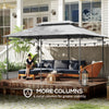 10' x 13' Double Roof Patio Gazebo, Outdoor Gazebo with Curtains, for Garden, Lawn, Backyard and Deck