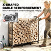 4 ft Firewood Rack with Customisable Width & Height, Cable Reinforcement, 616 lb Capacity Log Store Indoors, Black