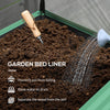 Raised Garden Bed with Cover, Metal Elevated Planter Box with Bottom Shelf and Liner, Green