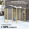 9' x 6' Garden Shed, Outdoor Storage Patio Shed w/ Sloped Roof, Lockable Door for Patio Lawn, Green, White And Dark Grey