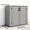 33 Cu.ft Plastic Outdoor Storage Shed, Storage Cabinet Tool Box with Lockable Double Doors and Flip-Top Lid Light Grey