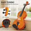 4/4 Full Size Violin, Wood Acoustic Violin Set for Beginners, Adults, with Case, Rosin, Shoulder Rest, Brown