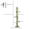 4-Tier Floor to Ceiling Cat Tree, Height(80-95Inches)Adjustable, Tall Cat Tower w/ Anti-Slip Kit, Leaves, Multi-Layer Activity Centre w/ Scratching Post