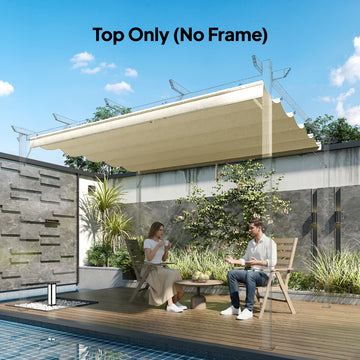 8.5' x 11.5' Retractable Pergola Canopy Replacement, Fit 10' x 13' Frame, Pergola Cover Replacement Top Only, Cream