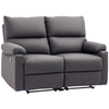 2 Seater Reclining Chair, Loveseat Recliner Sofa with Footrest and Split Backrest, Dark Grey
