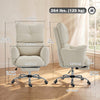 Office Chair with Foot Rest, Ergonomic Reclining Computer Gaming Chair w/ Snow Flannel Fabric, Thick Cushion, Cream White