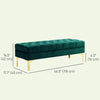 End of Bed Bench, Upholstered Bench, Entryway Shoe Bench with Button Tufted for Living Room, Bedroom, Dark Green