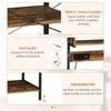 Baker's Rack with Charing Station, Microwave Shelf with Power Outlet, USB Charger and 5 Hooks, Rustic Brown