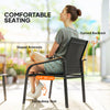 4 Piece Patio Furniture Set, Outdoor Conversation Set with Deep Seat, Loveseats, Armchairs, Glass-Top Table, Black