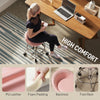 PU Leather Rolling Stool, Height Adjustable Swivel Salon Chair with Backrest and Foot Rest for Spa, Tattoo, Pink