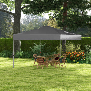 10' x 10' Pop Up Canopy Tent with Airy Top Vents and Wheeled Carry Bag for Outdoor, Garden, Patio, Dark Grey