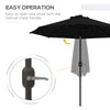 9ft Solar Patio Umbrella Outdoor Sunshade 24 LED Lights Tilt Canopy Black