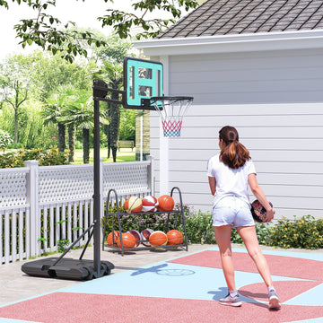 Soozier Basketball Hoop Outdoor, Basketball Hoop and Stand with Weighted Base and Shatterproof Backboard, 57.5