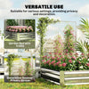 Galvanized Raised Garden Bed with Trellis for Climbing Plants, Outdoor Planter Box with Open Bottom, Silver