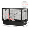 3-tier Hamster Cage, Guinea Pig Cage, Pet Chinchillas Play House Indoor with Accessories Food Dish Water Bottle, Ramps, 31.5