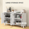 Kitchen Sideboard Cabinet with 4 Barn Doors and 2 Adjustable Shelves, Buffet Table for Living Room, Hallway