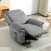 Manual Recliner Chair with Vibration Massage, Side Pockets, Microfibre Reclining Chair for Living Room, Grey