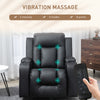 Swivel Massage Recliner Chair Rocker, Overstuffed Manual Reclining Sofa, PU Leather Rocking Chair with Side Pockets, Cup Holders, for Living Room, Nursery, Black