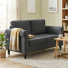 Vintage Loveseat, Upholstered Love Seat Furniture, Chenille-feel Fabric 2 Seater Sofa Couch with Rolled Arms, Gourd-Shaped Rubber Wood Legs for Living Room
