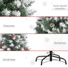 6ft Decorated Christmas Tree with Red Berries and Pine Cones, Flocked Christmas Tree with Pencil Shape, Green