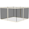 Replacement Mosquito Netting for Gazebo 10' x 12' Black Screen Walls for Canopy with Zippers, White