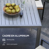 Aluminum Outdoor Dining Table for 6-8 People, Expandable Patio Table for Garden, Lawn, Balcony, Charcoal Grey
