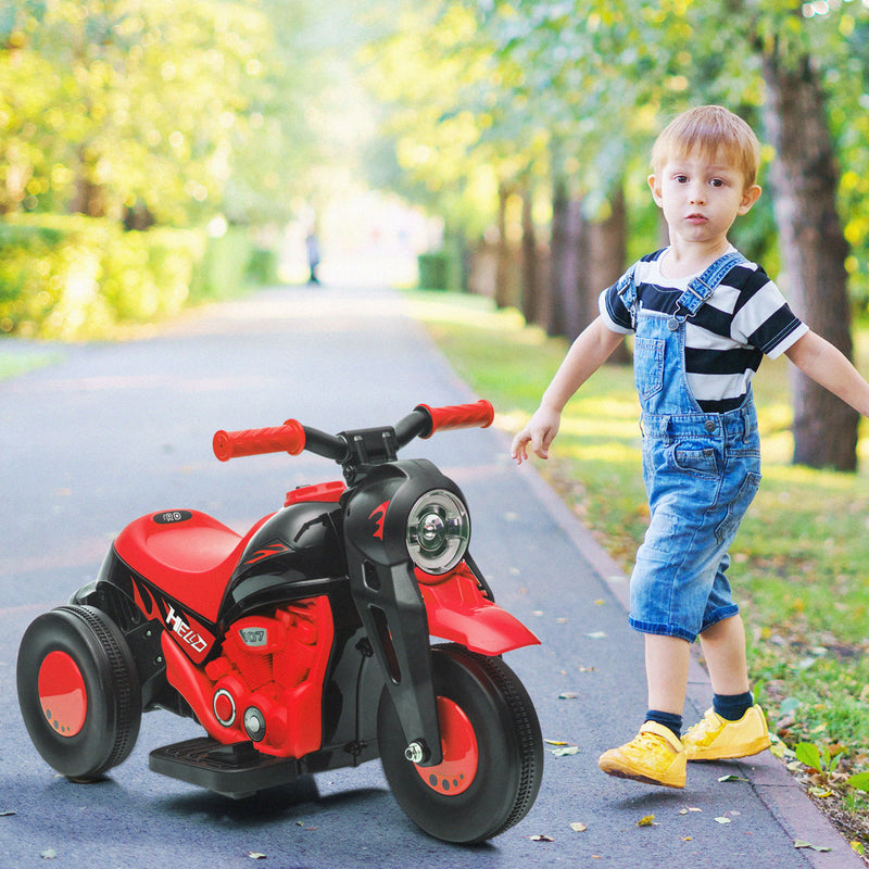 Qaba Electric Motorcycle for Kids, 6V Ride on Bubble Car with LED Headlight, Music, Pedal, for 2-5 Years Green