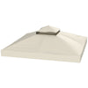 10' x 10' Gazebo Canopy Replacement Cover, 2-Tier Garden Gazebo Roof Replacement, UPF30+, TOP COVER ONLY, Cream White