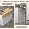 Rolling Kitchen Island with Drop Leaf Wood Breakfast Bar, Farmhouse Kitchen Cart with 2 Drawers, Adjustable Shelves for Dining Room