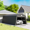12' x 20' Portable Garage, Heavy Duty Carport Canopy with Ventilation Windows and Large Roll-up Door, Dark Grey