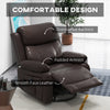 Leather Reclining Chair with Vibration Massage, Swivel Base, Rocking Function, Remote Control, Brown