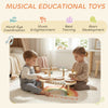 Qaba Toddler Drum Set, 4-in-1 Musical Instruments for Kids 2+, Gifts for Girls Boys Birthday, Natural Wood