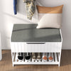 Wall Mounted Coat Rack with Shoe Storage Bench, Hall Tree and Bench, Clothes Hanger Rack with Shelves for Hallway White