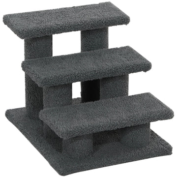 3 Tier Pet Stairs Dog Cat Step Scratch Post Furniture, Dark Grey