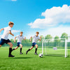 Soozier 6ft x 4ft Soccer Goal Net with Metal Frame, PE Mesh, Ground Stakes, Easy Assembly, White