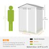 4.5 x 3ft Outdoor Storage Shed, Waterproof Metal Garden Shed with Lockable Door for Backyard, Patio, Lawn, Dark Grey