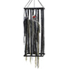 Animatronics Hanging Skeleton Reaper in Cage, Voice-Activated Prop with Flashing Eyes, Easy Setup Indoor