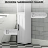 Narrow Bathroom Cabinet, Tall Bathroom Storage Cabinet with Barn Doors, Drawer and Adjustable Shelves, Brown Wood Grain