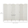6ft Folding Room Divider, 6 Panel Wall Partition with Wooden Frame for Bedroom, Home Office, White