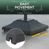 Square Umbrella Base with Wheels, 99 lbs Water or 132 lbs Sand Filled, with Double Adjustable Knob, Black