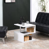 Wooden S Shape End Table 3 Tier Storage Shelves Organizer Living Room Side Table Desk White