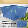 Half Outdoor Patio Umbrella with Solar LED Lights Half Umbrella with Crank 105.1