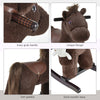 Qaba Kids Rocking Horse Plush Animal on Wooden Rockers with Sounds, Wooden Base and Bear Toy, Baby Rocking Chair, Brown