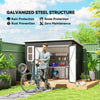 8.5' x 6' Galvanised Steel Outdoor Storage Shed, Garden Shed with Window, Lockable Wide Doors and Air Vents