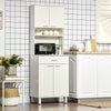 Modern Kitchen Buffet with Hutch Wooden Storage Cupboard with Microwave Counter 2 Cabinet and Drawer for Dining Room Living Room