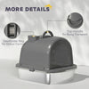 Enclosed Stainless Steel Litter Box, Metal Cat Litter Box with Scoop, Deodorizer Bag, Handle, Easy to Clean
