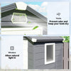 4.4' x 3.3' Plastic Garden Storage Shed with Latch Door, Vents, Sloped Roof, Grey